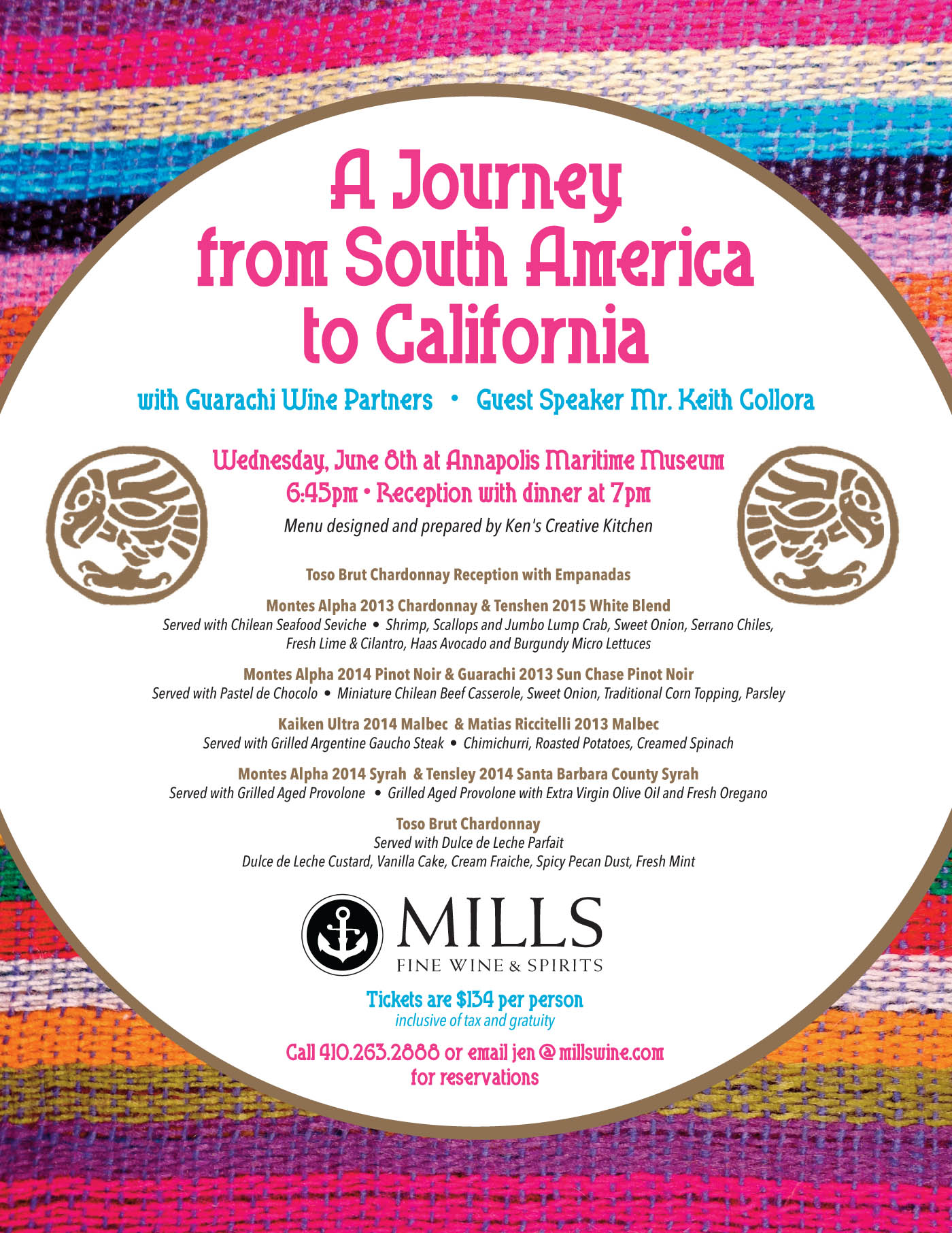 Guarachi Wine Dinner: From South America to California @ Annapolis Maritime Museum